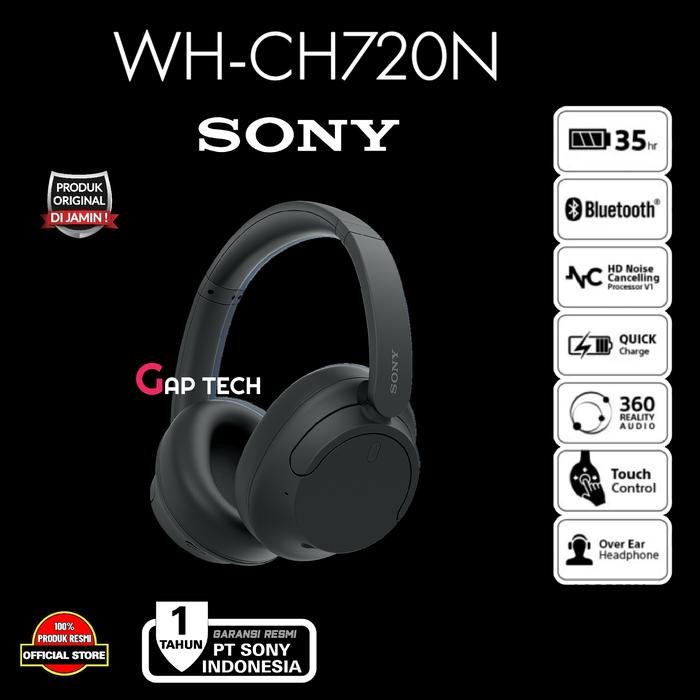 Sony WH CH720N / CH 720N Successor WH CH710N NC Bluetooth Headphone Original - Black