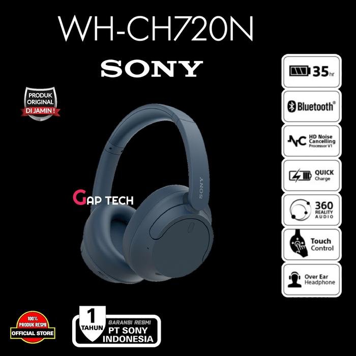 Sony WH CH720N / CH 720N Successor WH CH710N NC Bluetooth Headphone Original - Blue