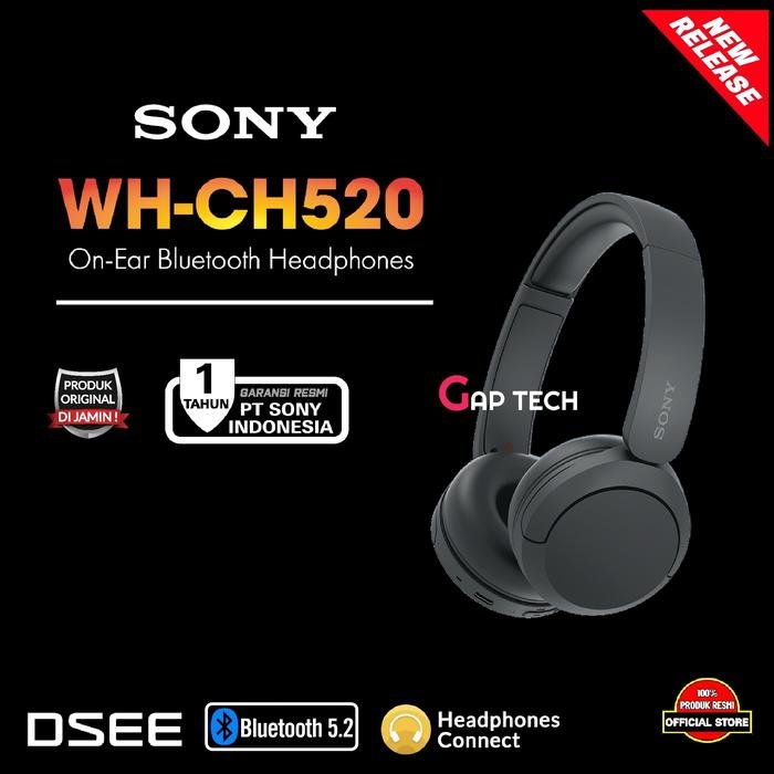 Sony WH CH520 / CH 520 Successor WH CH510 On-Ear Bluetooth Headphones Original - Black