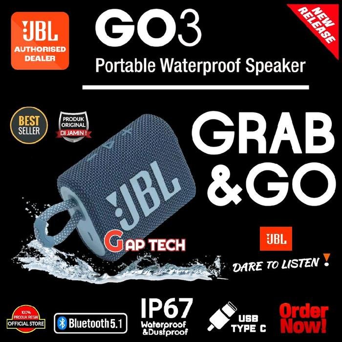 JBL GO 3 (Successor JBL GO 2) Portable Waterproof Bluetooth Speaker Original - Blue