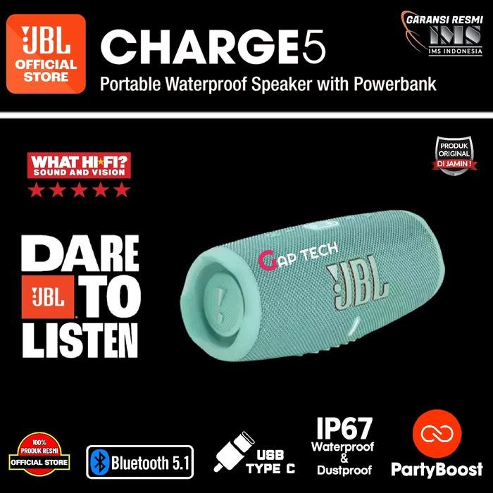 JBL Charge 5 / Charge5 Successor Charge 4 Waterproof Bluetooth Speaker Original - Teal