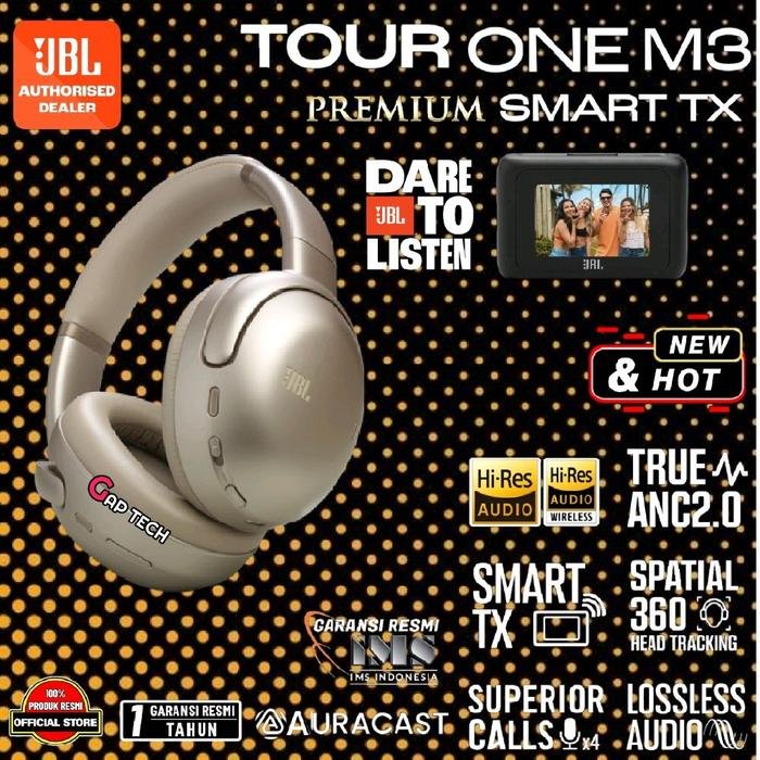 JBL Tour One M3 Smart TX / Mk 3 Hi-Res Over-Ear Noise Cancelling Headphones with JBL Smart Tx Original - Mocha