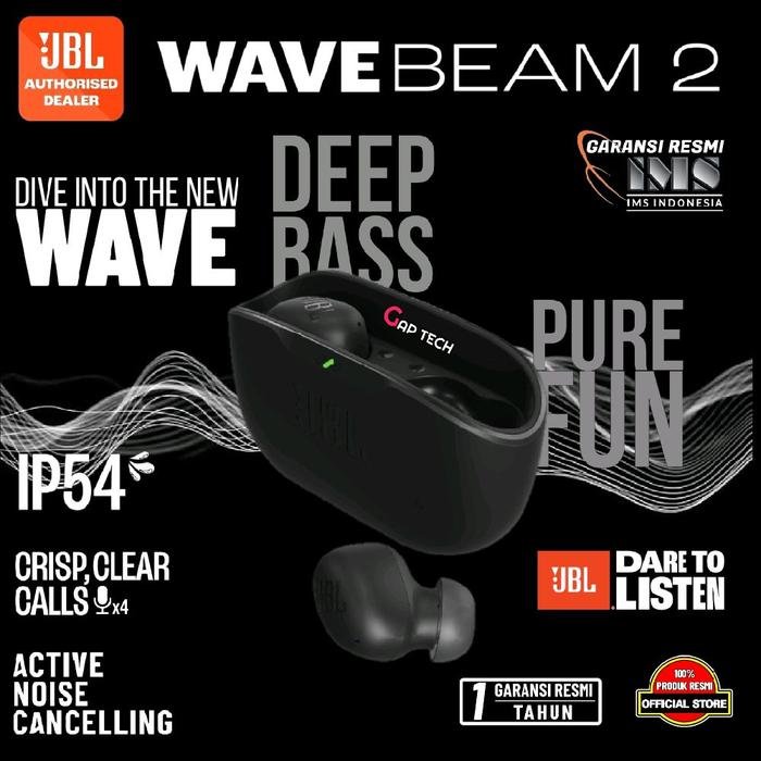 JBL Wave Buds 2 / Wave Buds2 True Wireless Noise Cancelling Earbuds TWS Original - Black