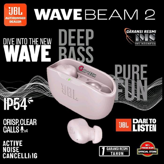 JBL Wave Buds 2 / Wave Buds2 True Wireless Noise Cancelling Earbuds TWS Original - Pink