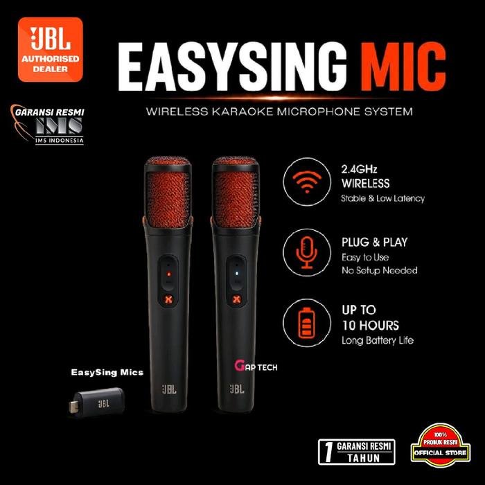 JBL EasySing / Easy Sing Mics Series / EasySing Mic / EasySing Mic Mini / EasySing Mic Mini Duo - Microphone Wireless With Type-C for JBL Speaker Partybox Series Original - EASYSING MICS