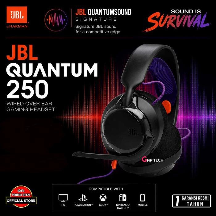 JBL Quantum 250 Wired Multiplatform Gaming Headset Original - Black