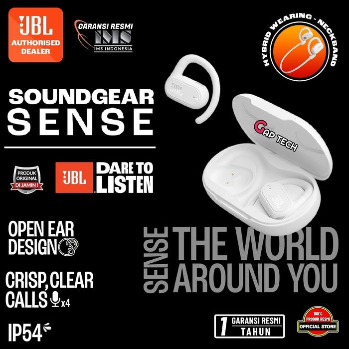 JBL Soundgear Sense True Wireless Hybrid Open-Ear Headphones TWS Original - White