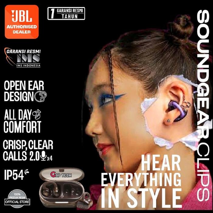 JBL Soundgear Clips - True Wireless Open-ear Headphones TWS Earphone Bluetooth Original - Copper