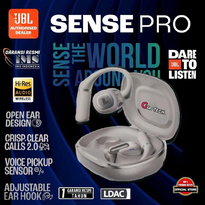 JBL Sense Pro / SensePro True wireless Open Ear Headphones with JBL OpenSound Technology and Ear Hook Design Original - Grey
