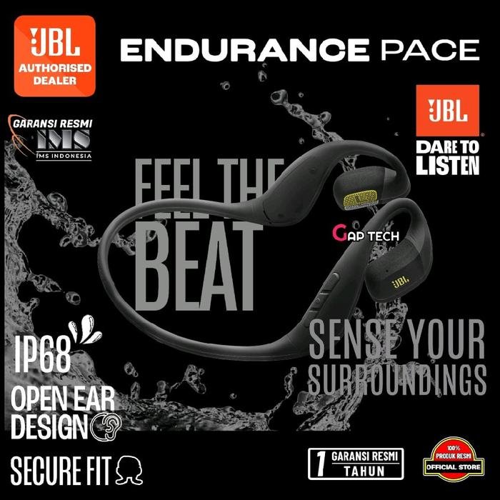 JBL Endurance Pace Open-Ear Sport Headphones Original - Black Lime