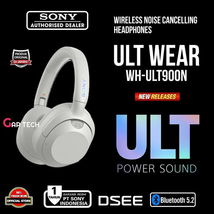 Sony WH ULT900N / ULT WEAR Wireless Noise Cancelling Headphones Original - OFF WHITE