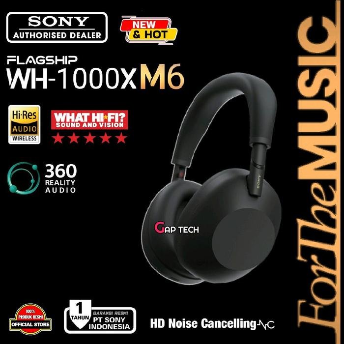 Sony WH 1000XM6 / WH-1000XM6 / WH1000XM6 / WH 1000X M6 Premium Wireless Adaptive Noise Canceling Headphone Original - BLACK