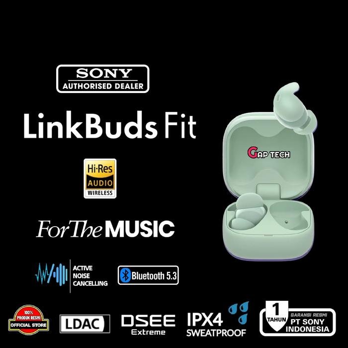 Sony LinkBuds Fit / Link Buds Fit WF LS910N / WF LS 910N Truly Wireless Noise Canceling Earbud Headphones / TWS Original - Green