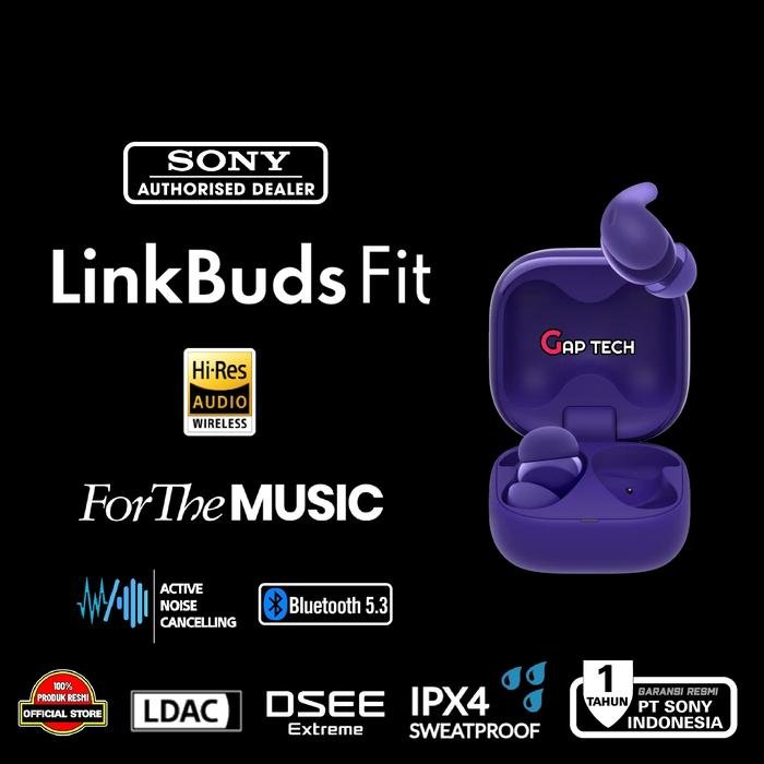 Sony LinkBuds Fit / Link Buds Fit WF LS910N / WF LS 910N Truly Wireless Noise Canceling Earbud Headphones / TWS Original - Violet
