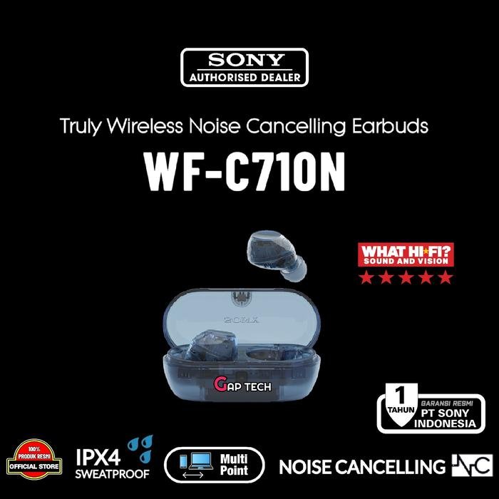 Sony WF-C710N / WF C710N / WF C 710N / WF C 710 N Truly Wireless Noise-Canceling Earbuds / TWS Original - Glass Blue