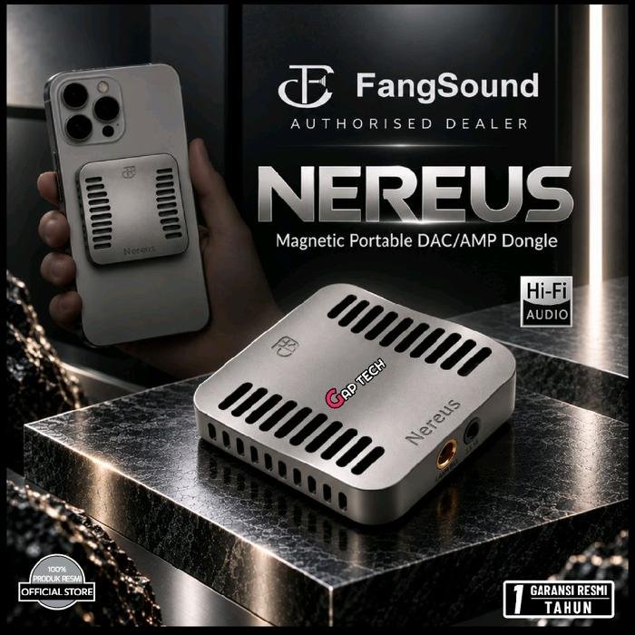FangSound Nereus Portable Dongle Magnetic Portable DAC Headphone Amplifier / DAC Amp Original - ALUMINUM / SILVER