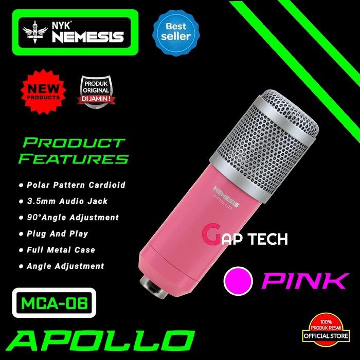 NYK NEMESIS APOLLO MCA 06 Cardioid Microphone Condenser Original - Pink