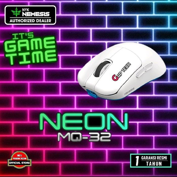 NYK Nemesis Neon / NYK Neon MQ-32 / MQ 32 / MQ32 - 3 in 1 Connection Gaming Mouse Original - White