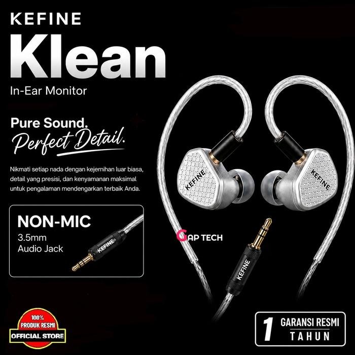 KEFINE Klean SV 10mm Dynamic Driver In Ear Monitor IEM Earphone Original - Non-Mic 3.5mm