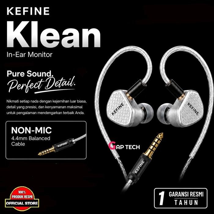 KEFINE Klean SV 10mm Dynamic Driver In Ear Monitor IEM Earphone Original - Non-Mic 4.4mm