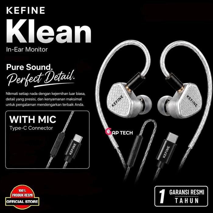 KEFINE Klean SV 10mm Dynamic Driver In Ear Monitor IEM Earphone Original - With Mic - Type C