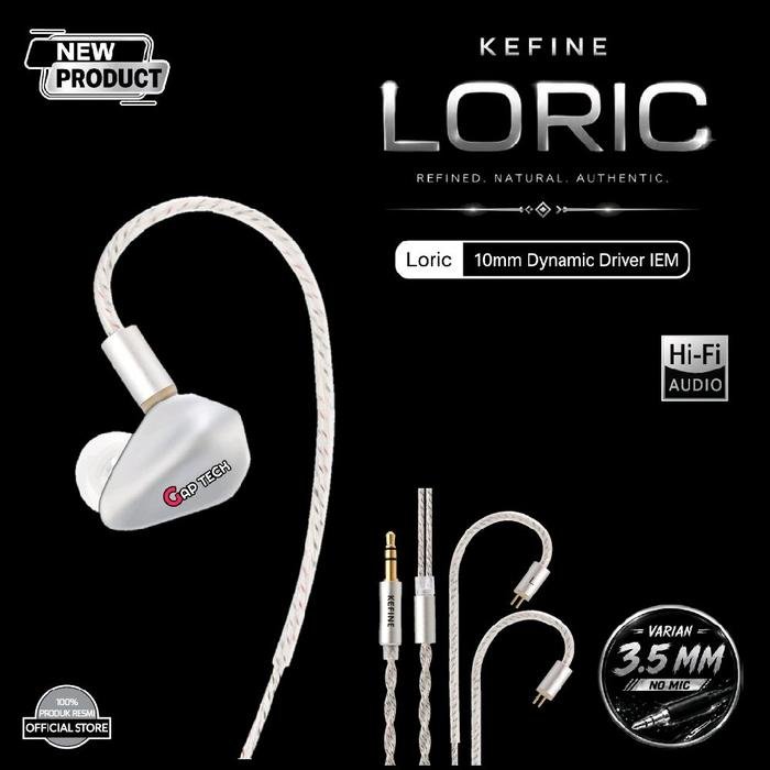 KEFINE Loric 10mm PU + Titanium Composite Diaphragm Dynamic Driver In-Ear Monitor Earphone / IEM Original - WHITE - 3.5MM NO MIC