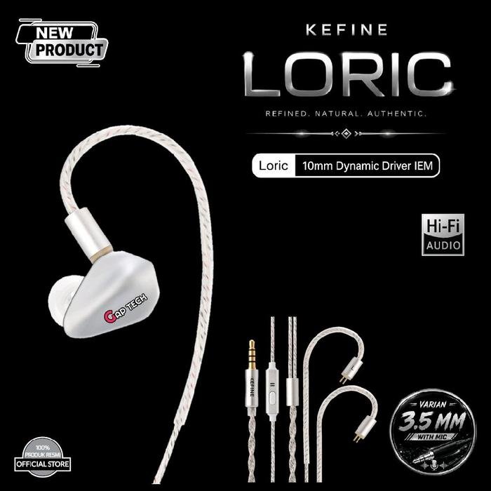 KEFINE Loric 10mm PU + Titanium Composite Diaphragm Dynamic Driver In-Ear Monitor Earphone / IEM Original - WHITE - 3.5MM WITH MIC
