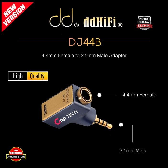 DD DDHIFI / DD HIFI New DJ44B / DJ44C 4.4mm to 2.5mm / 3.5mm Adapter Original - DDHiFi DJ44B