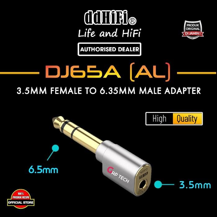 DD DDHIFI DJ65A / DJ65B / DJ65B (AL) 6.35mm to 3.5mm / 4.4mm Adapter Original - DJ65A (AL)
