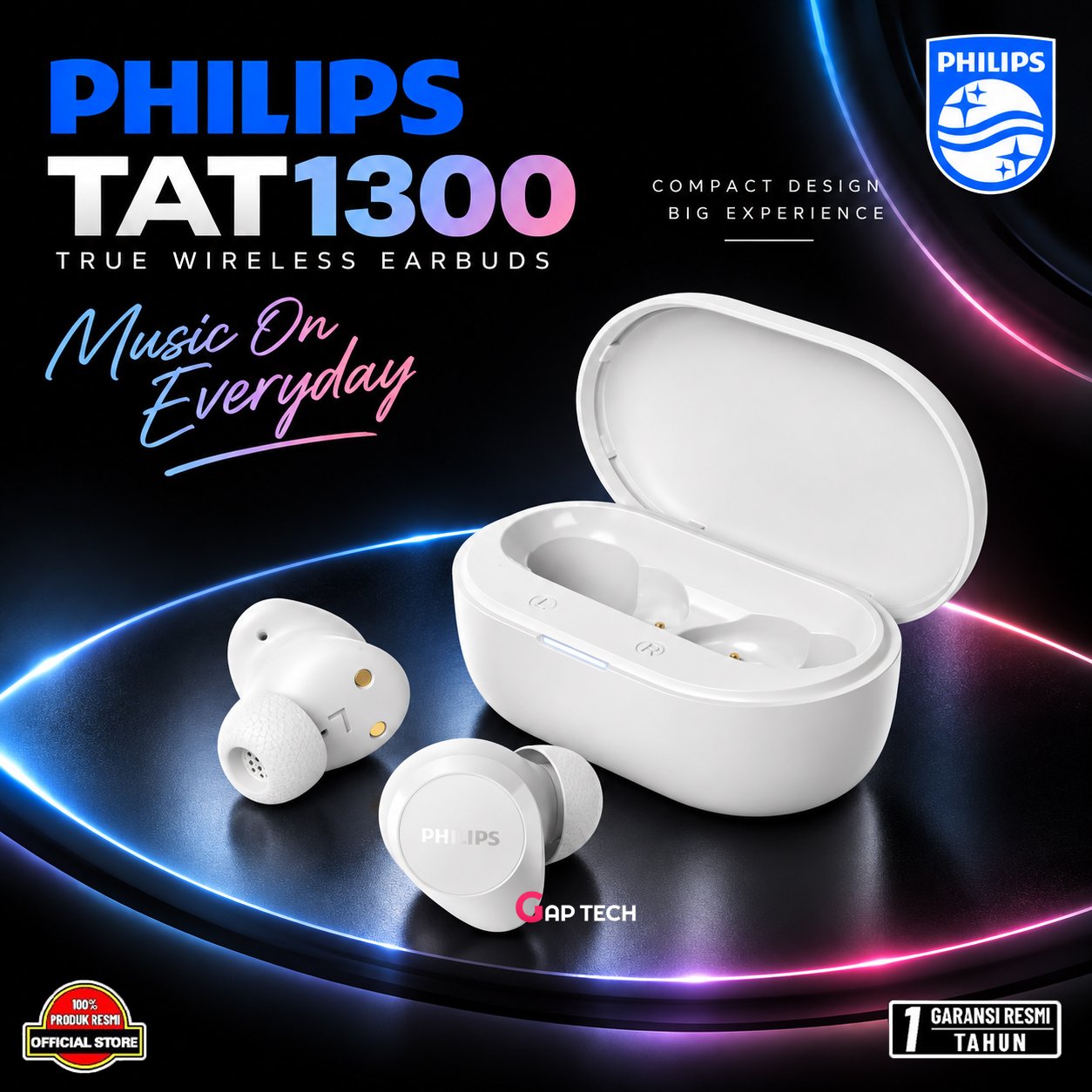 Philips TAT1300 / TAT 1300 True Wireless TWS Original - White