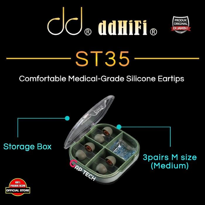 dd DDHIFI ST35 / ST 35 Comfortable Medical-Grade Silicone Eartips Original - MEDIUM SIZE