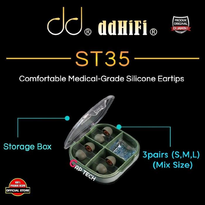 dd DDHIFI ST35 / ST 35 Comfortable Medical-Grade Silicone Eartips Original - MIX SIZE