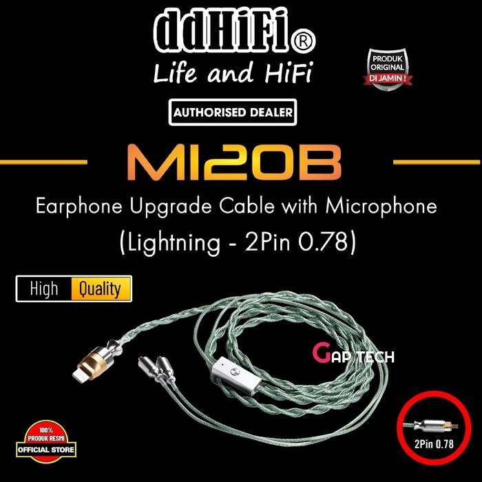 DD DDHIFI M120B Lightning / USB-C Earphone Upgrade Cable w/ Microphone Original - LIGHTNING- 2Pin
