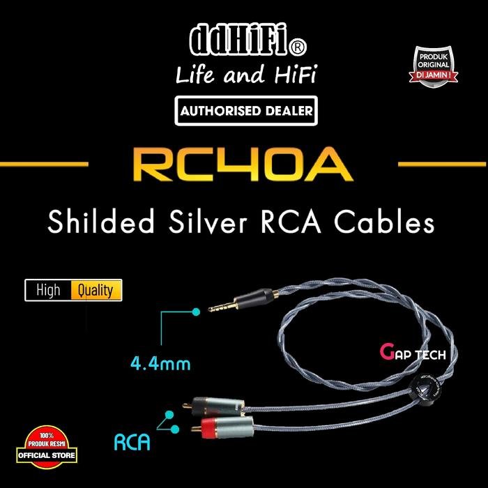 DD DDHIFI RC30A / RC40A / RC30B Shilded Silver RCA Analog Cables Original - RC40A