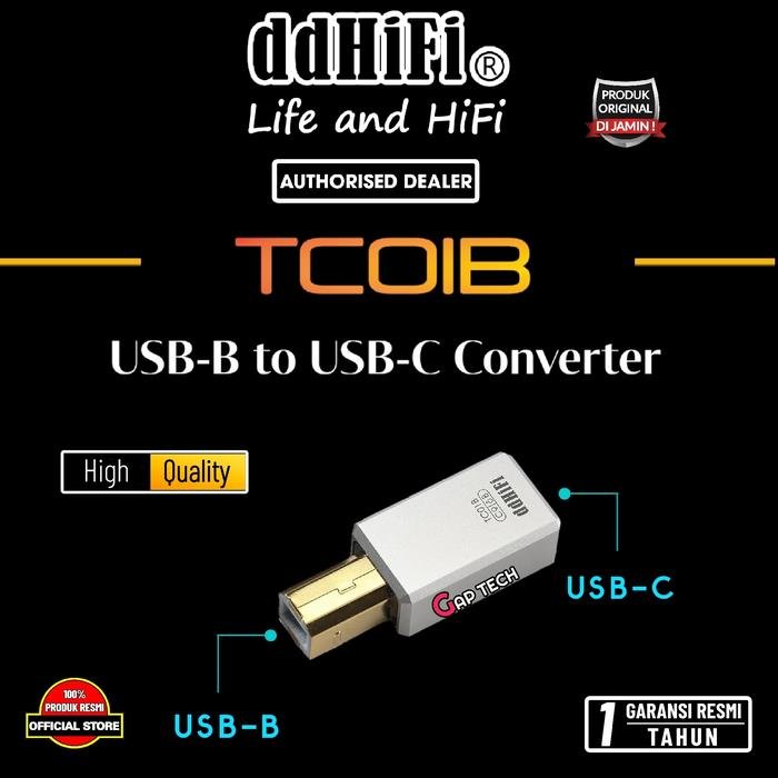 DD DDHIFI TC01B / TC 01B / TC 01 B / TC01BF / TC 01BF / TC 01 BF USB-B to USB-C / USB-C to USB-B Converter Original - TC01B