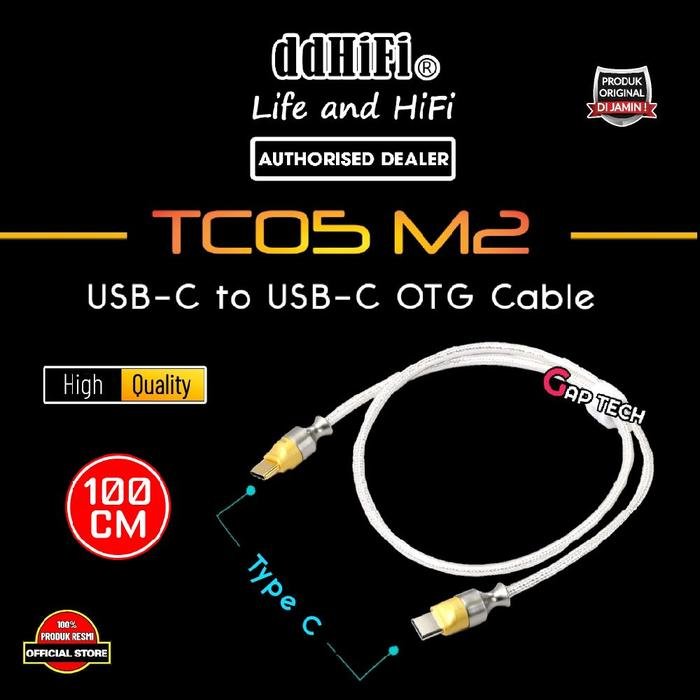 DD DDHIFI TC05 M2 / TC 05 M2 / TC05M2 USB C to USB C OTG Cable Original - 100cm