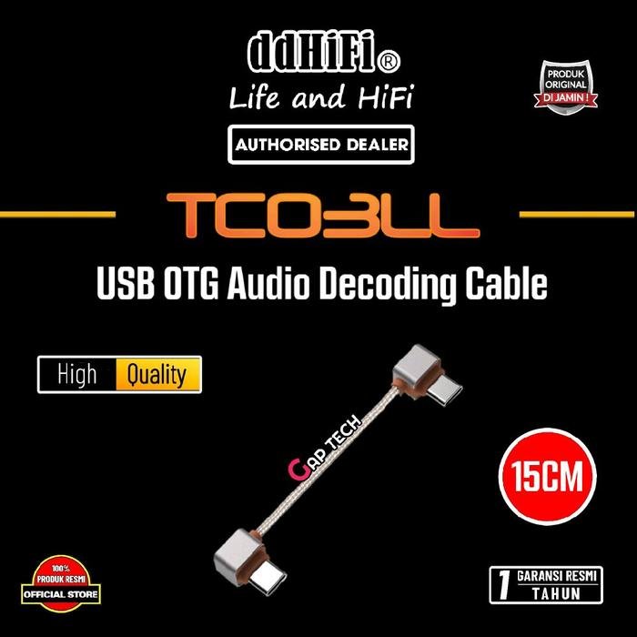 DDHIFI TC03SS / TC 03 SS / TC03SL / TC 03 SL / TC03LL / TC 03 LL USB C OTG Audio Decoding Cable Original - TC03LL 15CM
