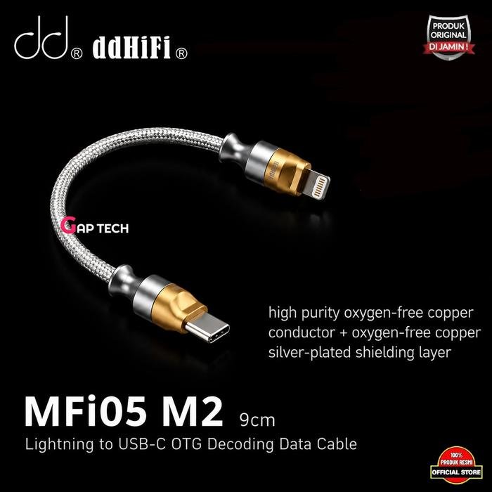 ddHIFI MFi05 M2 Lightning to USB-C USB OTG Decoding Data Cable Original - 9 Cm