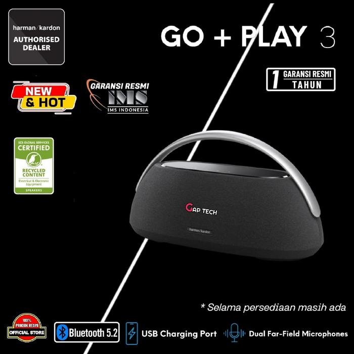 Harman Kardon Go + Play 3 / Go+Play 3 / Go Play 3 High Fidelity Portable Bluetooth Speaker Original - Black