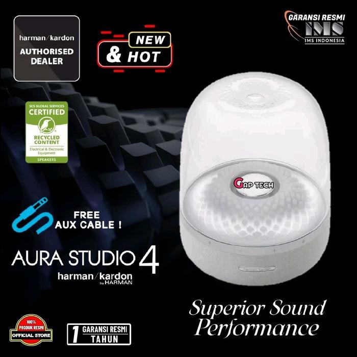 Harman Kardon Aura Studio 4 Successor Aura Studio 3 Bluetooth Home Speaker with Superior Sound Performance Speaker Original - Grey