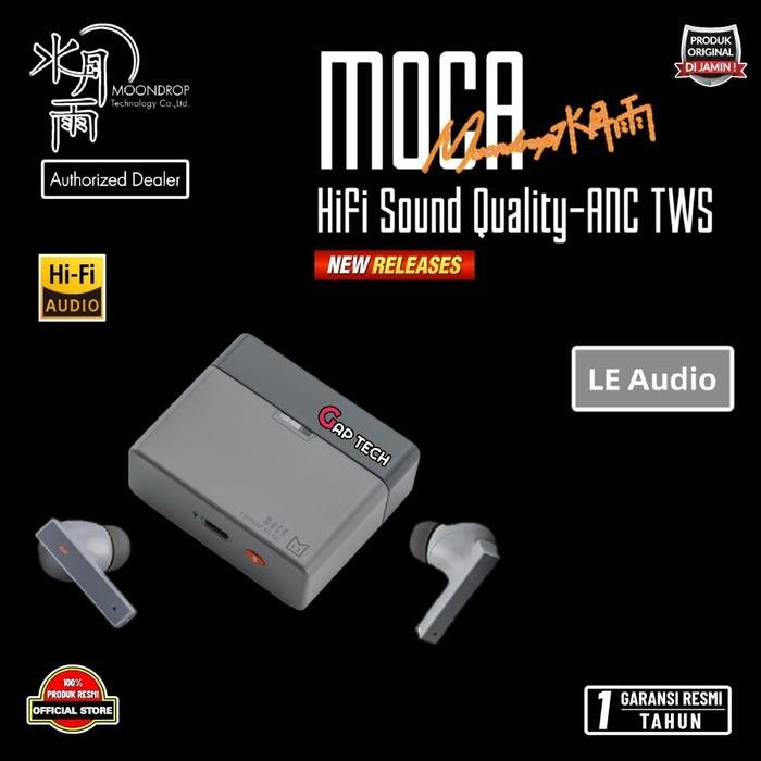 Moondrop Moca Hi-Fi ANC True Wireless Earbuds TWS Original - Grey