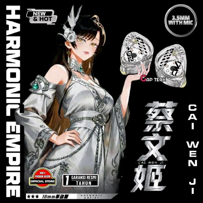 Tangzu Harmonic Empire / HE Cai Wenji 10mm Single Dynamic Driver In-Ear Monitors Earphone / IEM Original - TRANSPARANT 3.5MM WITH MIC