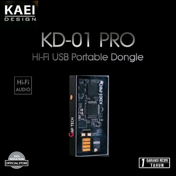 KAEI KD01-PRO / KD01PRO / KD01 PRO / KD 01 PRO with Single ESS 9039SPRO Chip DONGLE DAC AMP (PSU Connectable for Enhanced Power) Original - Black