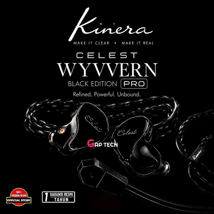 Kinera Celest Wyvern / Wyvern Pro 10mm Dynamic Driver In-Ear Monitor Earphones Original - Black Edition Pro