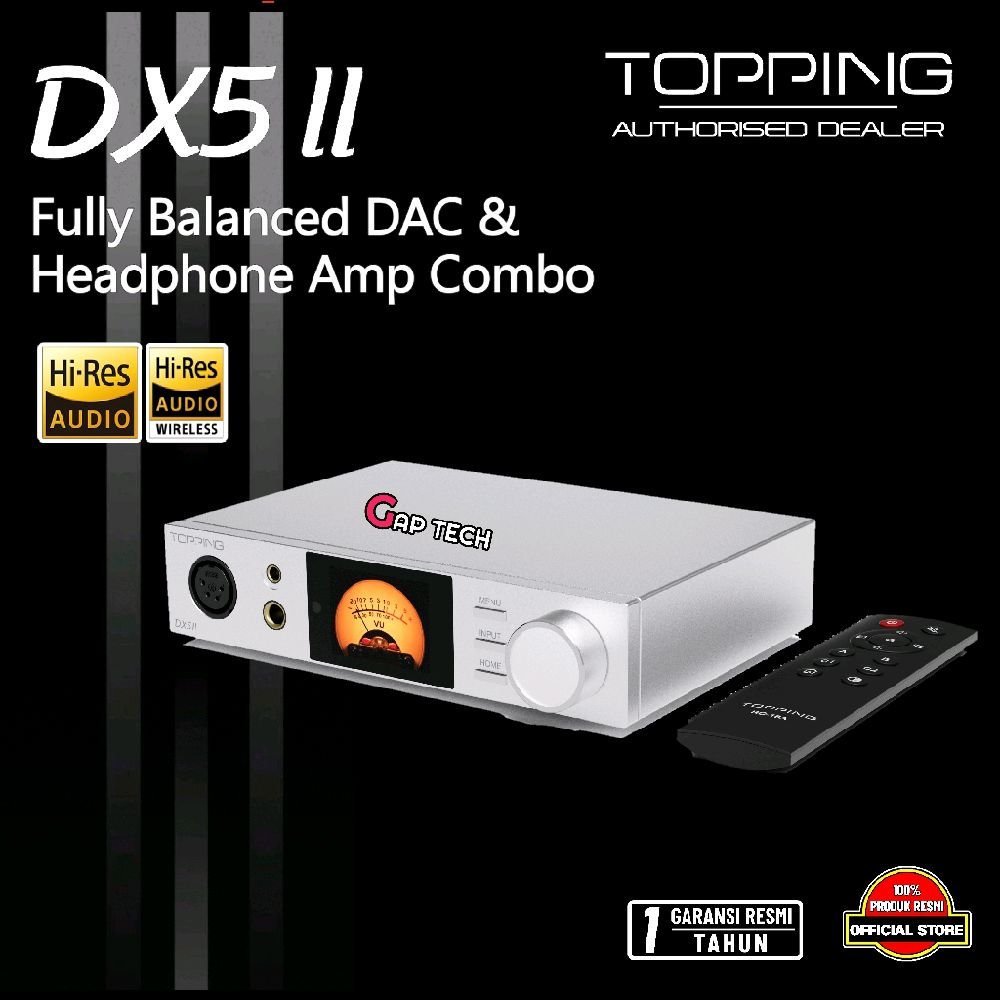 Topping DX5 II / DX 5 II / DX-5 II / DX5II Fully Balanced DAC and Headphone Amplifier Combo / DAC Amp Original - Silver