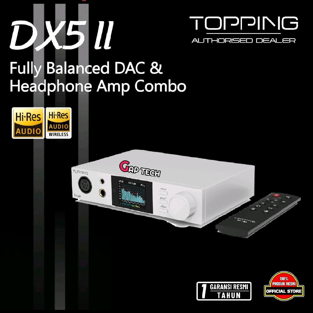 Topping DX5 II / DX 5 II / DX-5 II / DX5II Fully Balanced DAC and Headphone Amplifier Combo / DAC Amp Original - White