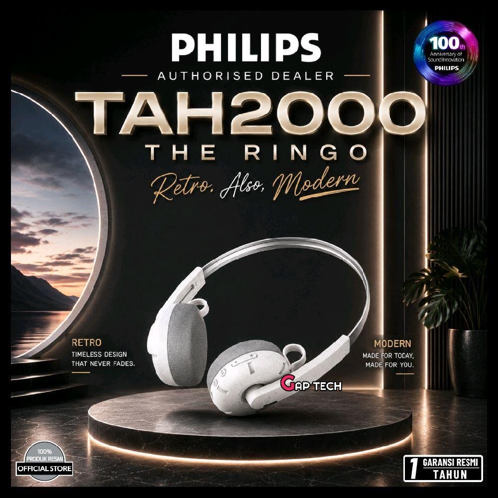 Philips TAH2000 On-ear Wireless Headphone Original - White