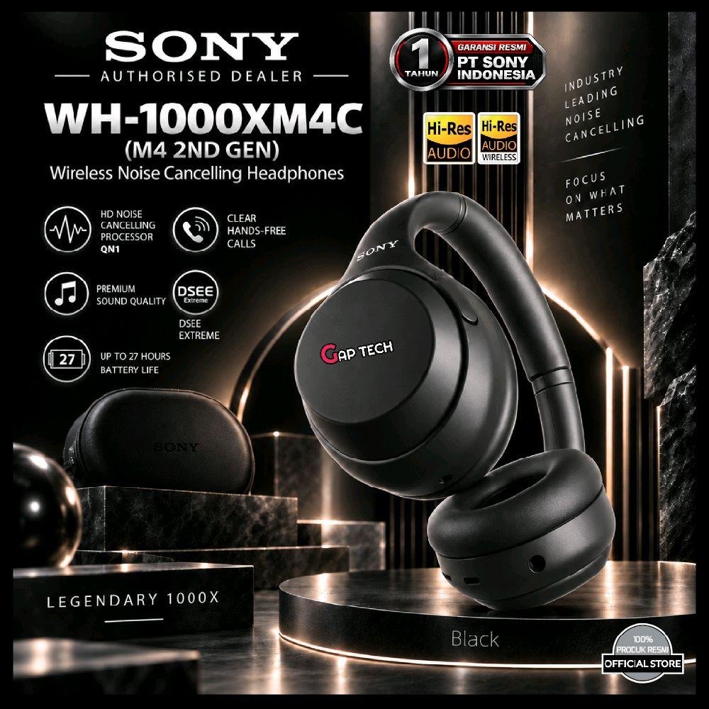 Sony WH-1000XM4C / WH 1000XM4C / WH1000XM4C / WH 1000X M4C (M4 2nd Gen) Wireless Noise Cancelling Headphones Original - BLACK