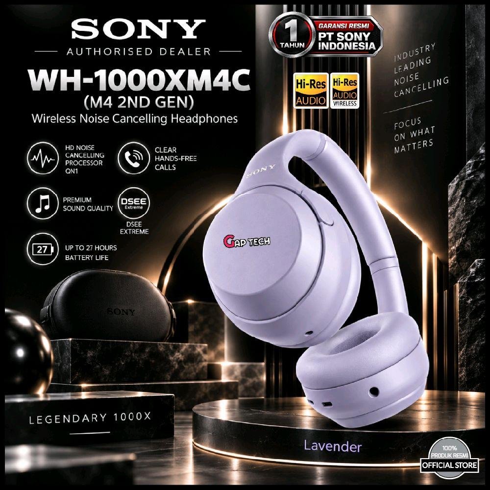 Sony WH-1000XM4C / WH 1000XM4C / WH1000XM4C / WH 1000X M4C (M4 2nd Gen) Wireless Noise Cancelling Headphones Original - LAVENDER