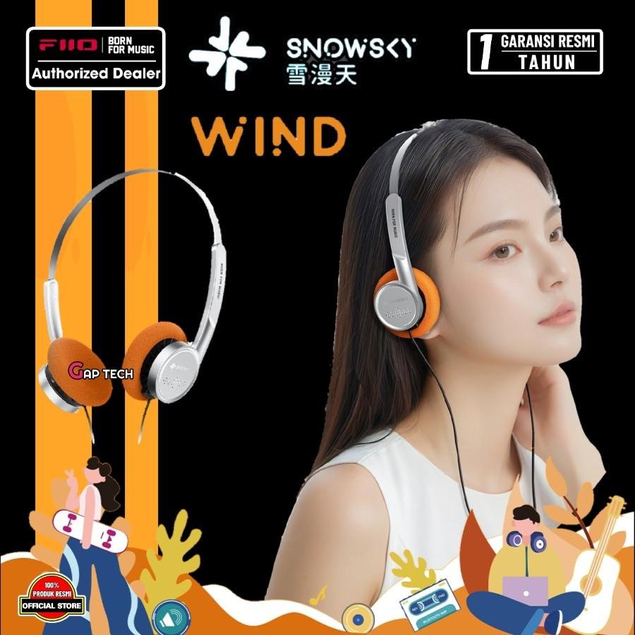 FiiO Snowsky Wind 40mm Dynamic Driver Retro Wired Headphone Original - Silver